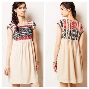 Anthropologie Edme & Esyllte Embroidered Mini Boho Dress size XS